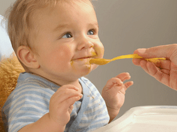 Feeding a baby
